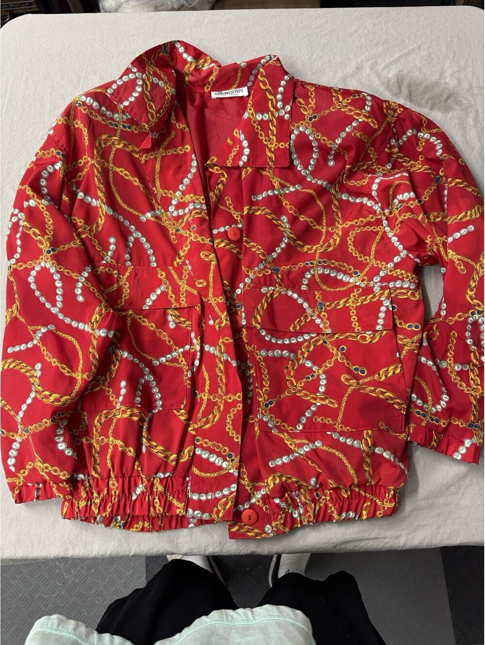 Vintage Silkworms Red Chain Jacket One Size